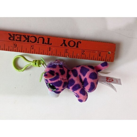 Gilbert GiraffeBeanie BooClip 5 inch - Stuffed Animal by Ty Glitter eyes - Picture 12 of 12